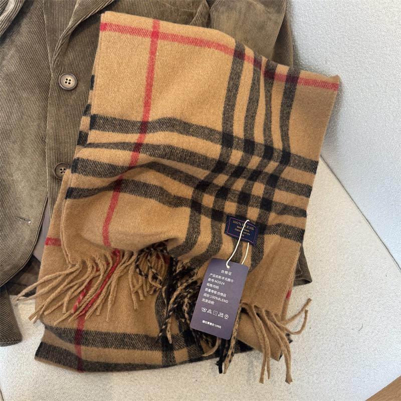 Classic imitation cashmere plaid light luxury scarf Unisex couple style autumn and winter warm scarf