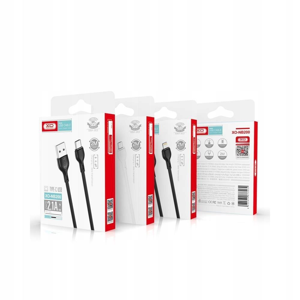 XO NB200 USB - Lightning cable 2.0m 2.1A white