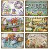 Retro Tin Sign Poster Garden Vintage Wall Poster Metal Sign Decorative Wall Plate Flower Plaque Metal Vintage Decor Accessories