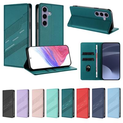 Магнитный кожаный чехол-кошелек для Samsung Galaxy S25 S24 S23 S22 S21 S20 Ultra Plus FE | Откидной чехол в деловом стиле и держатель для карт