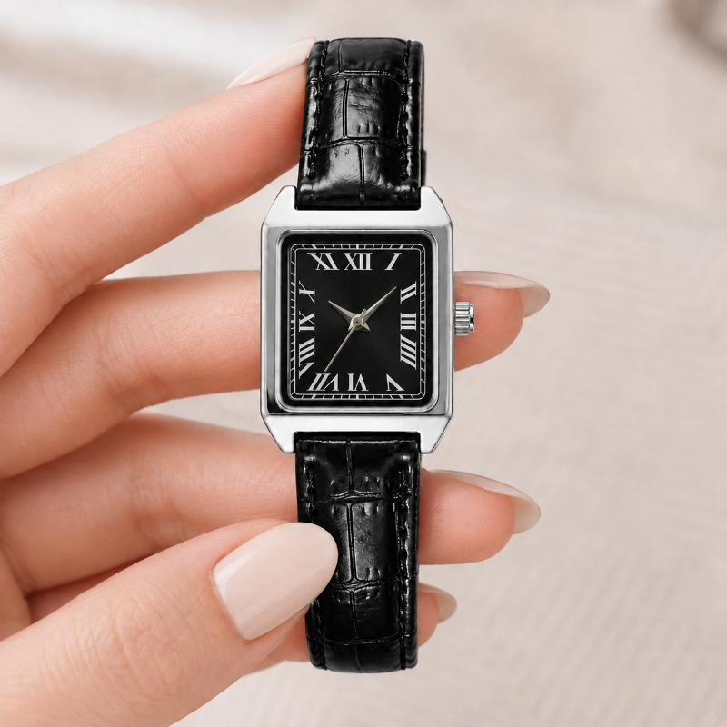 Minimalist Business Women Square Quartz Watch Classic Casual Roman Scale Dial Leather Strap Ladies Wristwatches Clock Gift Reloj