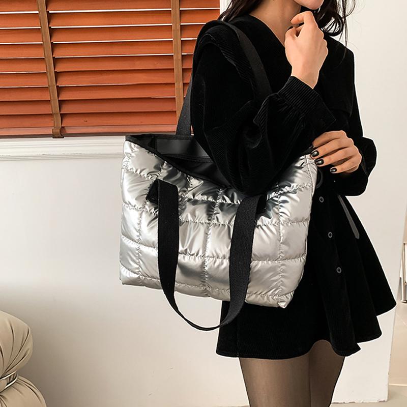 Women Handbags Space Cotton-Padded Female Down Bags Shoulder Crossbody Bags Quality Female Tote Luxury Bag Trend