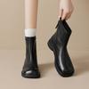 Augustine Black Short Boots Women's 2025 New Autumn Retro Thin Boots British Style Martin Boots Spring and Autumn Single Boots