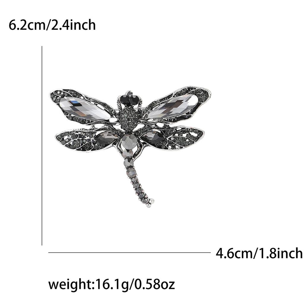 Креативная изысканная брошь в виде стрекозы из сплава со стразами, персонализированная женская брошь для пальто, корсаж, ювелирное украшение