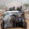 Luxury Black Marble Bedding Set 3D Duvet Cover Set Single Double Twin Full Size Teens Adults Bedclothes Soft Polyester Bed Linen