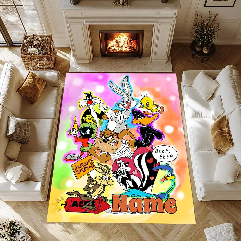 Warner Bros. Works (14) Customize your name rug, office chair cushion, home bedroom living room gift.