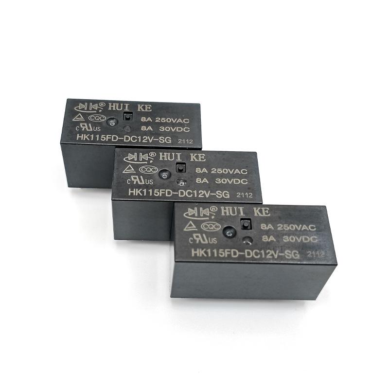 Двухполюсные реле с двумя переключающими контактами HK115FD-DC5V-SG и HK115FD-DC12V-SG, номинальный ток 8А