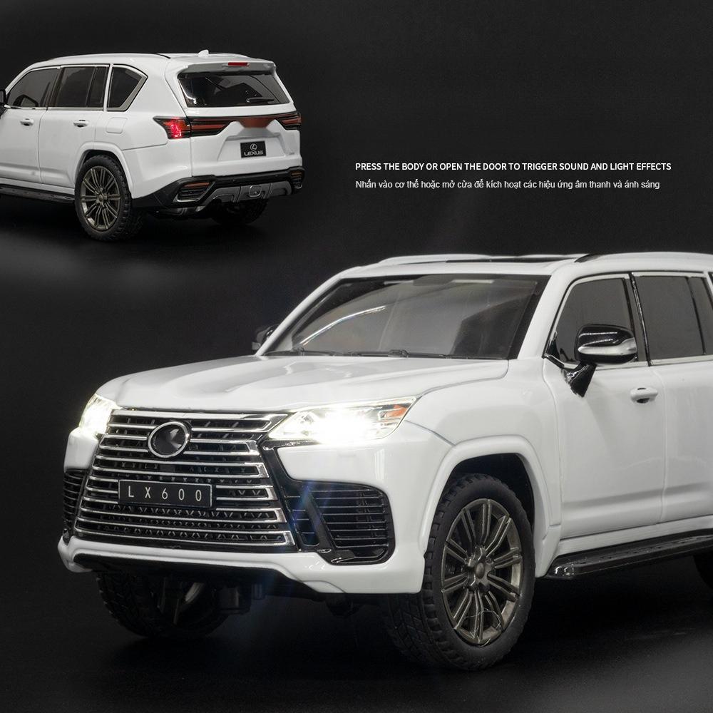 1:24 LEXUS LX600 Металлическая модель автомобиля Звук и свет Инерционная игрушечная машинка Внедорожник Симуляция для коллекции Мальчика Декорация