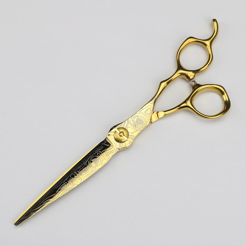 XUANFENG 7-дюймовые золотые парикмахерские ножницы Barber 440C для стрижки и филировки