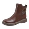Women's Retro Round Toe Side Zipper Martin Boots - Short Tube, Thick Sole, Flat Bottom, British Style, Plus Size Available.