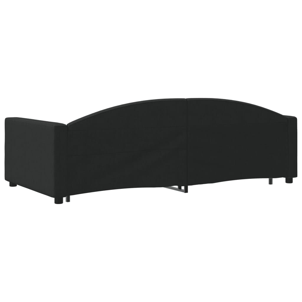 Extendable Daybed with Drawers Black 100x200 cm Fabric