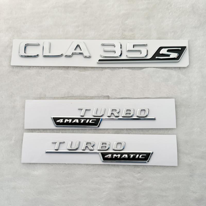 Letras 3D CLA 45 S ABS emblema TURBO 4matic para Mercedes Benz AMG guardabarros de coche maletero C117 C118 CLA45S pegatina acceRR1
