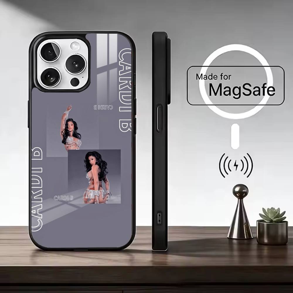 Чехол для телефона в стиле Hip Hop C-Cardi B для iPhone17,16,15,14,13,12,11 Plus,Pro Max, Новый магнитный беспроводной заряд