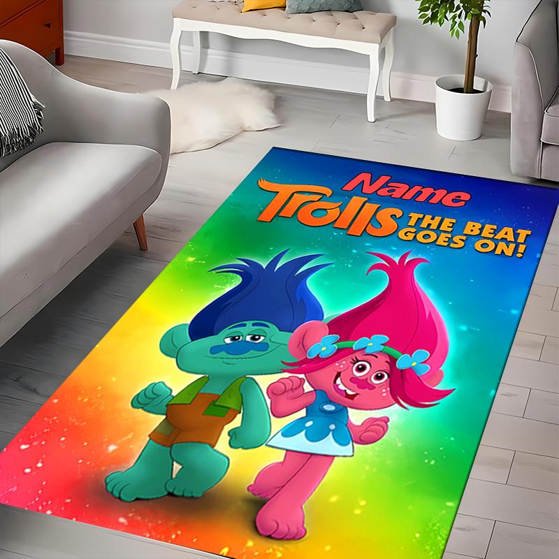 Custom personalization Trolls Area Rug - Perfect For Kitchen, Bathroom,Laundry Room Decor Large Size Available,Gift All Seasons