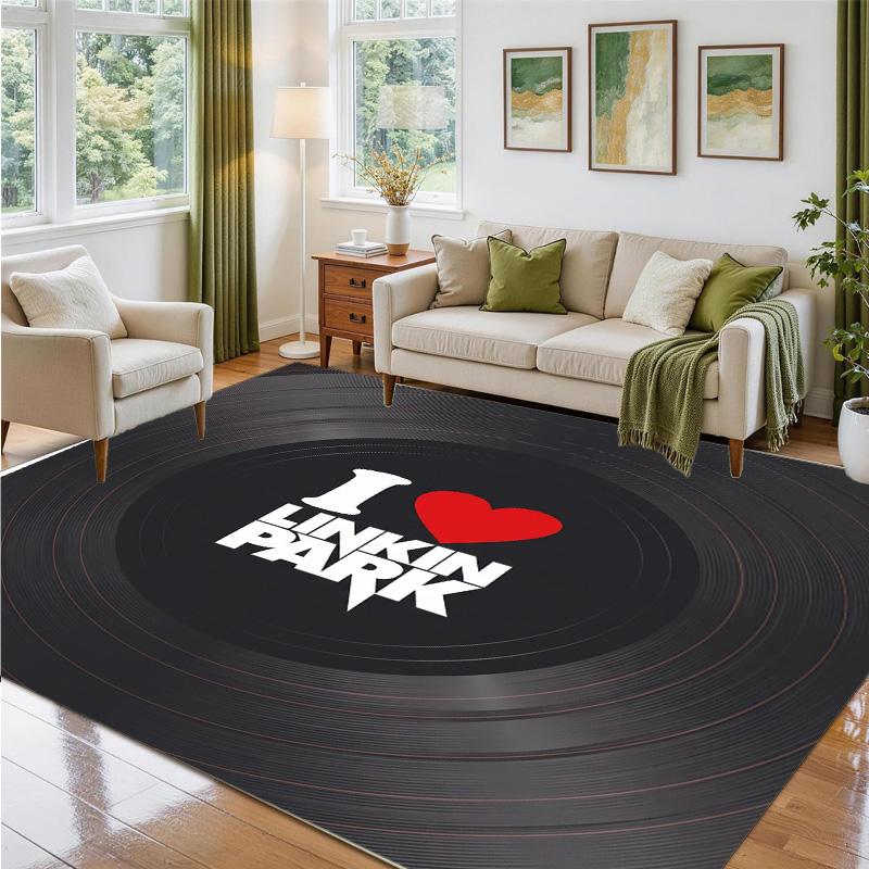 Linkin Park Design Crystal Velvet Rug Soft Decorative Mat for Bedroom Entrance