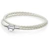 BAOPON White/Black Leather Chain Charm Bracelet Fits DIY Beads Bracelet for Women Lover Men Jewelry Gift
