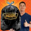 Strong Large Trash Bags 30 Gallon Heavy Duty Drawstring Unscented Puncture Resistant Multipurpose Black Garbage Bags 40 Count