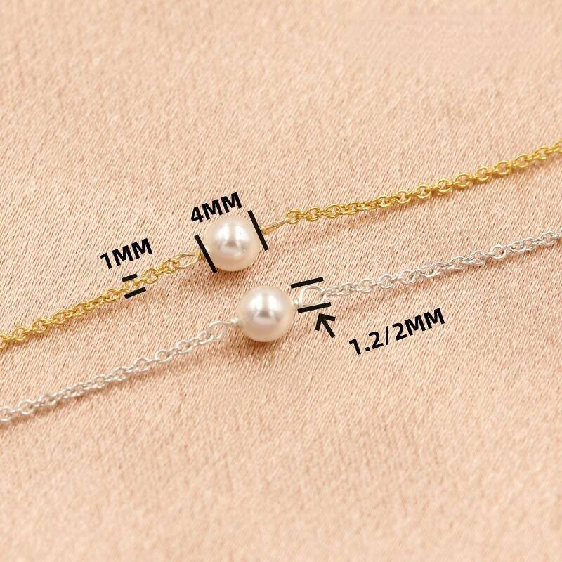 E476 14K Gold Filled with S925 Sterling Silver Chain Pearl Beads Spacer Chain for Necklace Bracelet Making