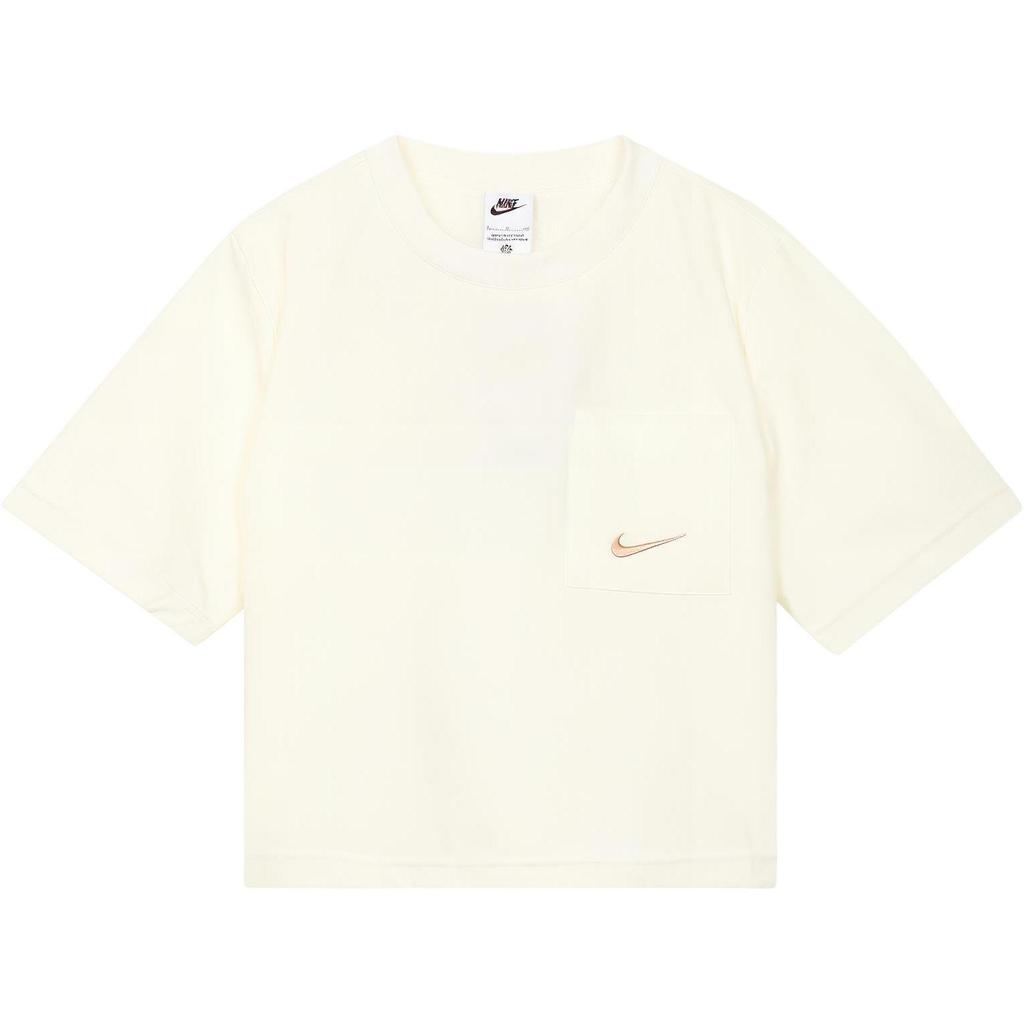 Nike Sportswear Everyday Modern American Retro Printed Logo Loose Fit Short Sleeve Drop Shoulder T-Shirt Women T-Shirts White DQ6183-133