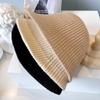 Кашемировая вязаная клетчатая шляпа-ведро Женская осень-зима теплая вязаная шерстяная шапка простая и элегантная однотонная рыбацкая шапка Шапка для бассейна