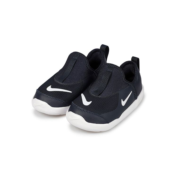 Nike Lil Swoosh Низкие спортивные повседневные кроссовки для малышей Черно-белые AQ3113-001