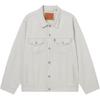 Levis Loose Fit Solid Color Simple Casual Polo Collar Long Sleeve Work Jacket Men Jackets Gray White A5782-0066