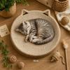 Woven Pet Sleeping Mat Round Shape Woven Cat Bed New Pet Supplies  Small to Medium Cats