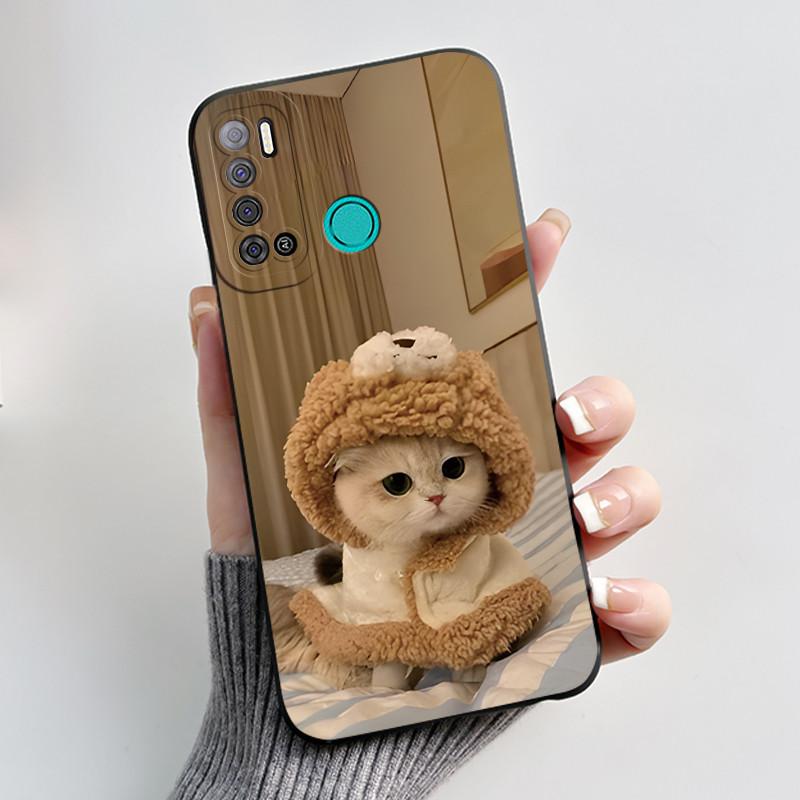 Для Tecno Pouvoir 4 Pro LC8 Чехол Эстетичный Милый Кот Ударопрочный Силиконовый Мягкий ТПУ Чехол Для Tecno Pouvoir 4 Чехол LC7 Оболочка Funda