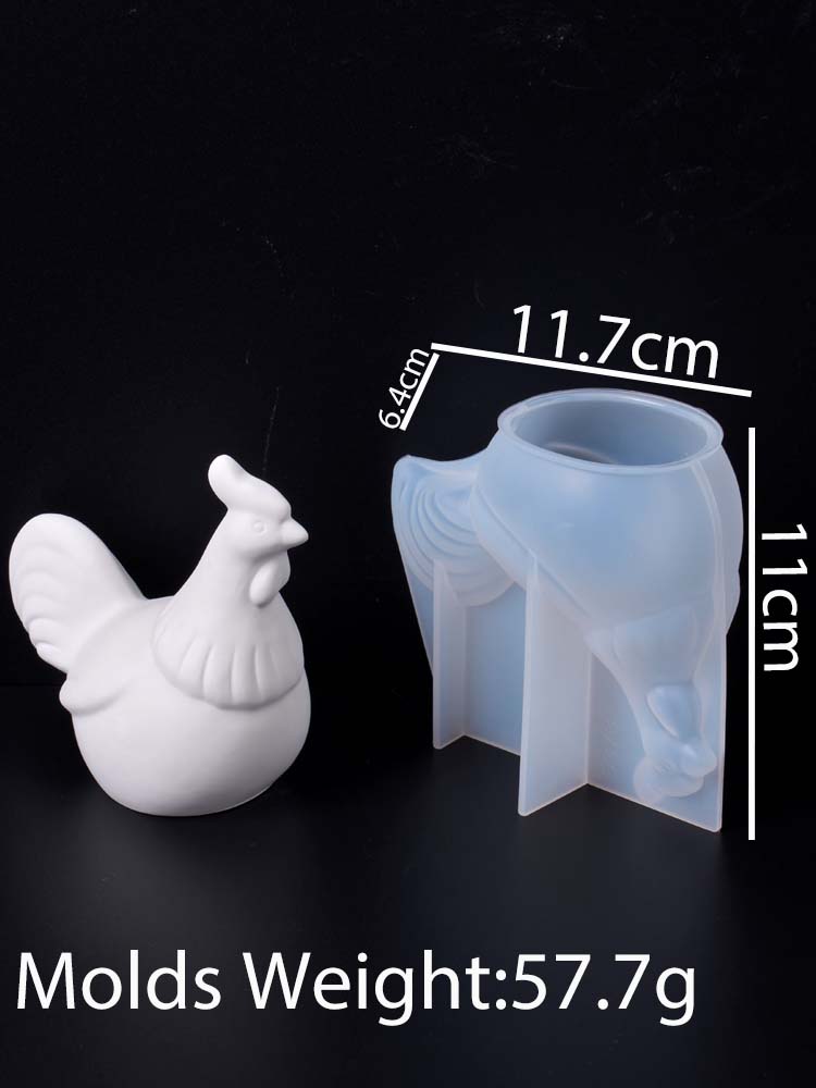 3D Силиконовая форма для свечей Петух Курица DIY Пасхальные Животные Украшения Изготовление Ароматическое Мыло Гипс Смола Глина Формы Домашний Декор Поделки Подарки