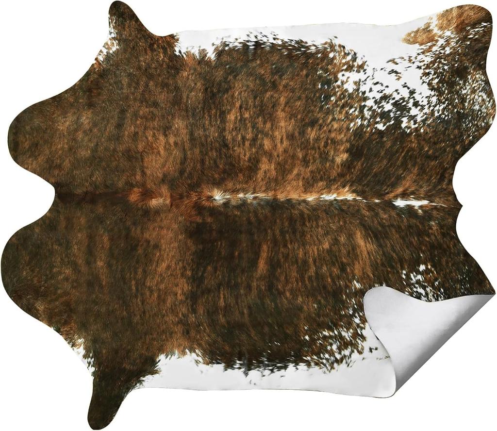 NOAHAS Faux Fur Animal Cow Hide Carpet,Sturdy and Large Size Cow Print Rugs, Suitable for Bedroom Living Room Western Decor