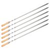 6Pcs Stainless Steel BBQ Sticks Grill Skewers BBQ Flat Skewers Grilling Tools for Kitchen