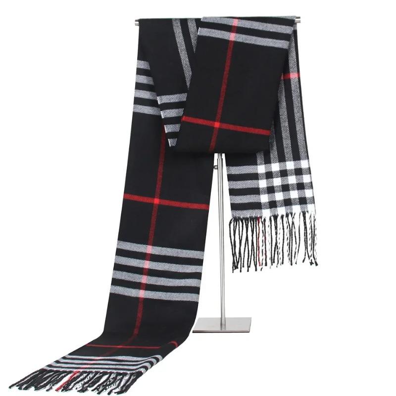 New Faux Cashmere Warm Scarf Women's Winter and Men's Shawl Casual Plaid Faux Cashmere Scarf Couple Scarf