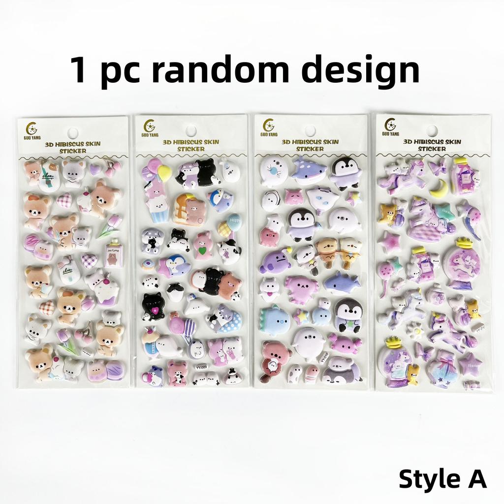 1 шт./4 шт. Мультяшные животные Домашние питомцы Медведь Привидение 3D Пухлые наклейки Скрапбукинг Сделай сам Дневник Канцелярские наклейки Декор Школьные принадлежности