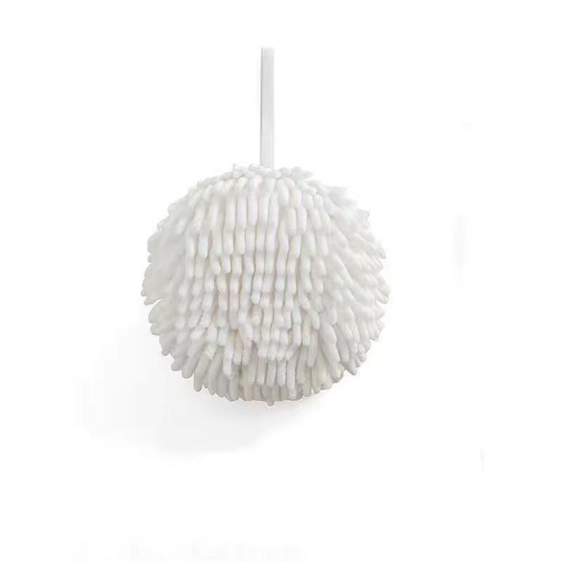 Впитывающее полотенце для рук Шенилловое полотенце для протирания рук с крючком для подвешивания Мягкое быстросохнущее полотенце для протирания рук Полотенце-шар для ванной комнаты