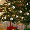 6pcs Round White Foam Christmas Balls 4/6/8CM Xmas Tree Hanging Pendant  New Year Gift