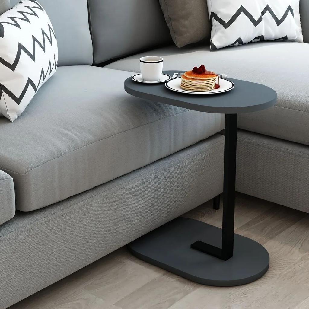 Деревянный журнальный столик с боковой стороной C, диван-стол, железная ножка, сервировочный стол для чая и кофе