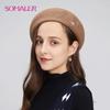 Wool Beret Hats for Women Elegant French Style Beret with Decoration Winter Autumn Beret for Female