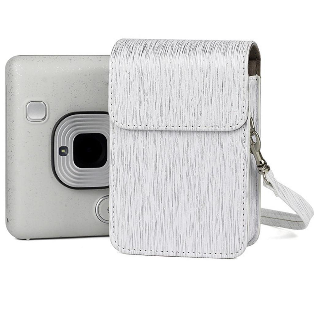 Fenmaru Instax Mini Liplay Case PU Leather Compact Case Instax Mini LiPlay Instant Camera Case Protective Cover Bag, (White)