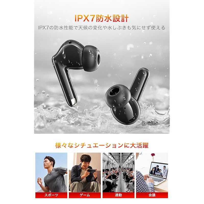 Earphones Bluetooth Wireless Earphones [Cutting-edge Bluetooth5.4& ENC Noise Canceling + DNS Technology] Bluetooth LED Display Display 60 Hours