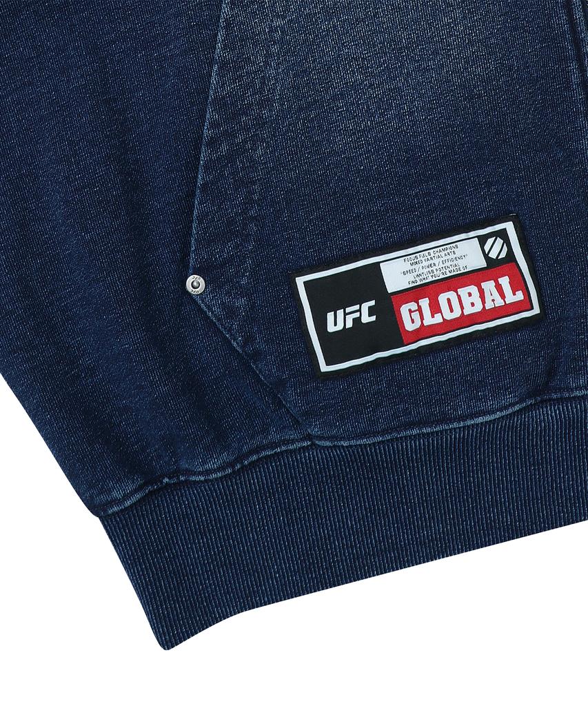 Спортивная одежда UFC Худи на молнии оверсайз под джинсу UFC Индиго U2Ttx1305Id