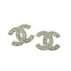 Chanel 25C Ранняя весна Двойное C Кристальный Дизайн Металлические Серьги Женские серьги Серебряные ABE868B19263NADDV