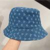 Autumn and Winter Hat Women's Retro Denim Bucket Hat Love Washbasin Hat Fashion Versatile Bucket Hat