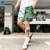 Bkcxzice American Retro Paisley Pattern Sports Shorts for Men, Trendy Color-Blocking Running Training Quick-Dry Basketball Fitness Shorts