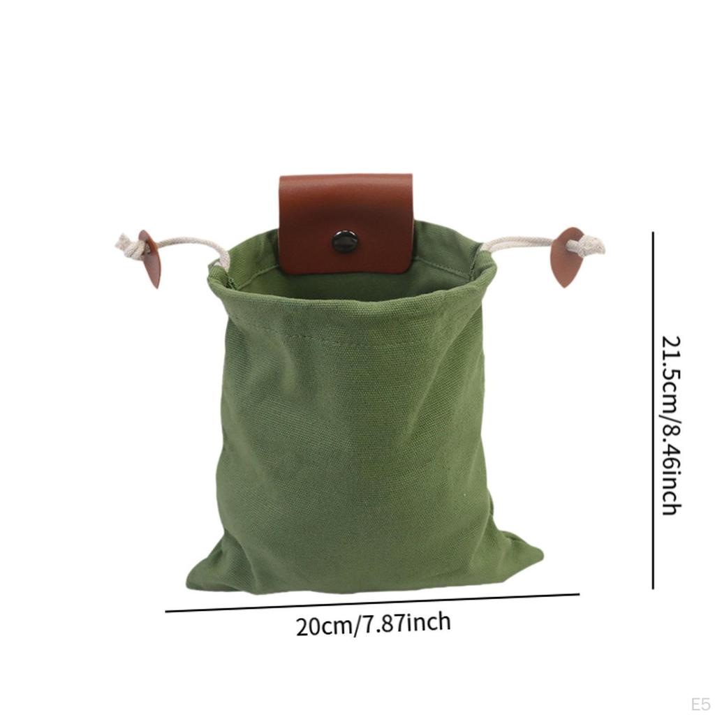 Canvas Foraging Bag with Belt Loop 8.5x7.9inch Compact Lightweight Accessory Water Resistant