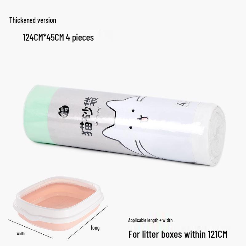 Self-Closing Drawstring Cat Litter Cleaning Bags - Thickened Plastic for Pet Litter Box