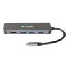 USB Hub - D-Link - DUB-2333 - USB-C - HDMI - 3 Ports USB 3.2