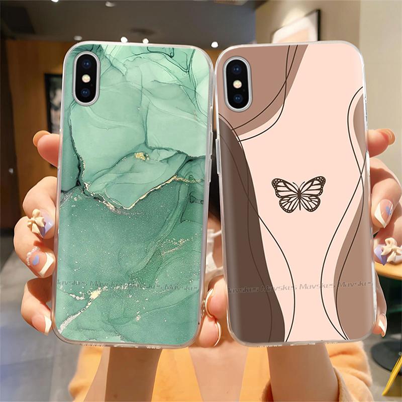 Чехол для iPhone X Чехол для iPhone Xs Модный Мягкий Силиконовый Корпус Для iPhoneX Прозрачные Задние Крышки Корпус Цветы Coque