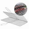 Outdoor BBQ Accessories, Steel Grill Net for Meat, Bacon, Fish, Non - Stick Grilling Basket with Metal Handle