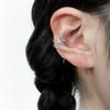 1 Pc Unisex Ear Clip Snake Shape Cubic Zirconia Decor Polished Alloy Hip