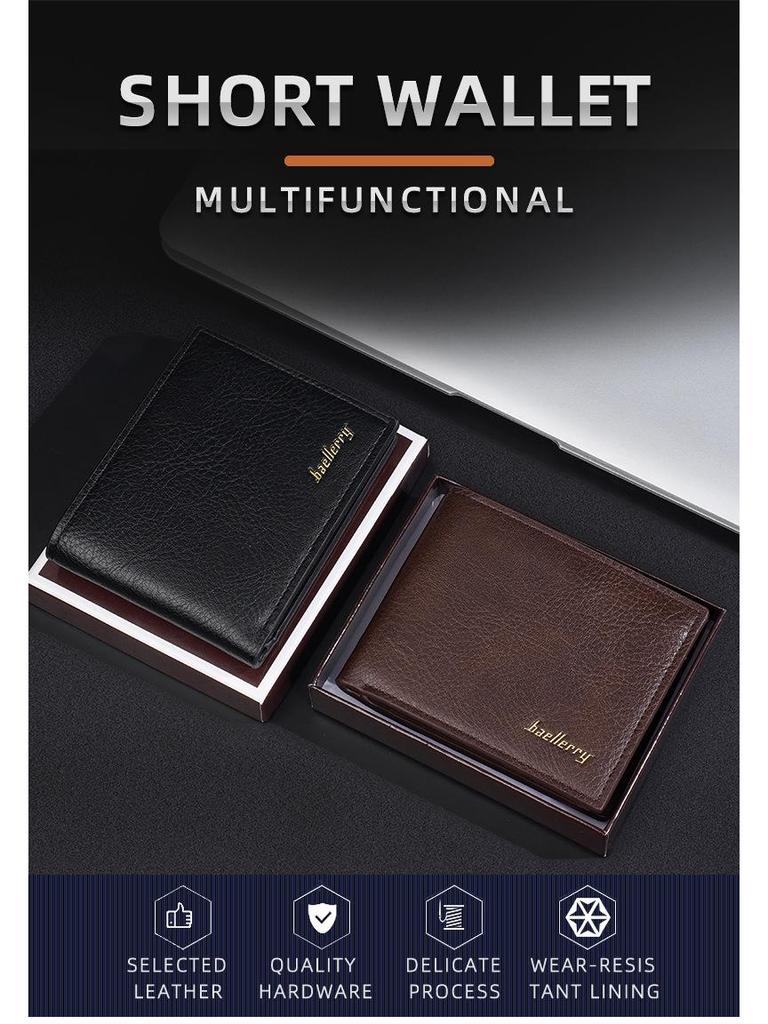Baellerry Men's Anti-Theft RFID Short Wallet: High-End Card Holder & Coin Purse